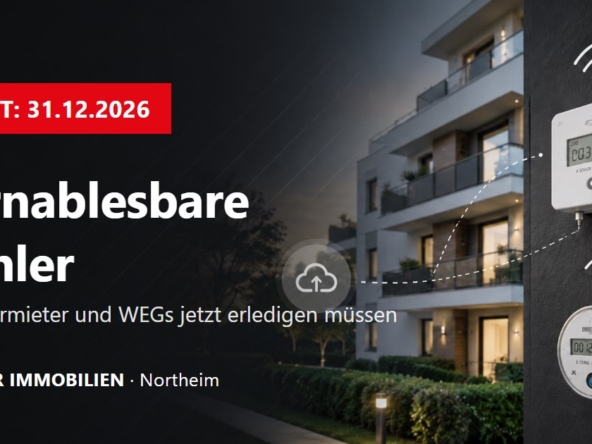 Fernablesbare Zähler – Mehrfamilienhaus mit funkablesbaren Wärme- und Wasserzählern, Frist 31.12.2026