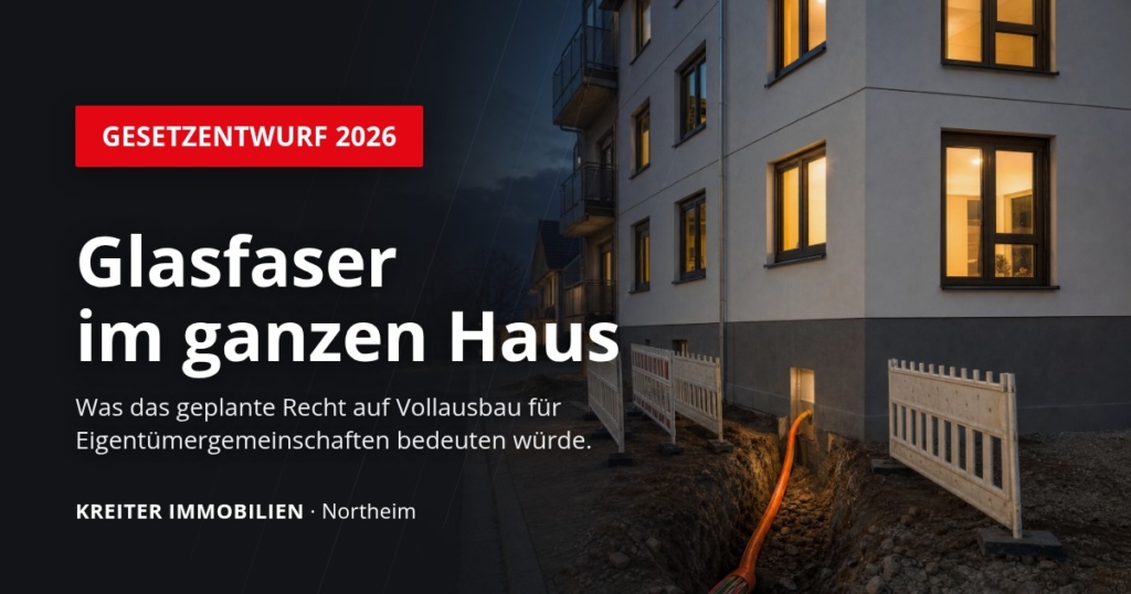 Titelbild: Glasfaser im ganzen Haus: Was das geplante Recht auf Vollausbau für Eigentümergemeinschaften und Vermieter bedeuten würde (TKG-Entwurf 2026)