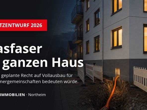 Titelbild: Glasfaser im ganzen Haus: Was das geplante Recht auf Vollausbau für Eigentümergemeinschaften und Vermieter bedeuten würde (TKG-Entwurf 2026)